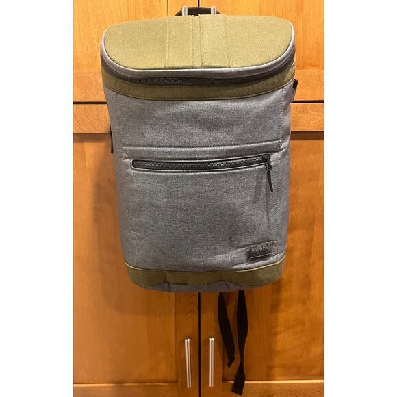 MRKT Carter Backpack Gray/Olive/Blue Unisex Approx. 14" by 18" - Picture 1 of 5